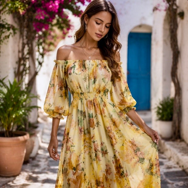 Veloura Floral Maxi Dress – Soft & Elegant Fit