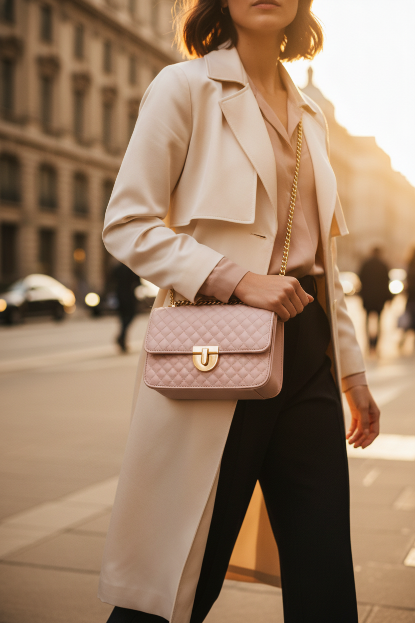 Blush Bag – Front View City Walk