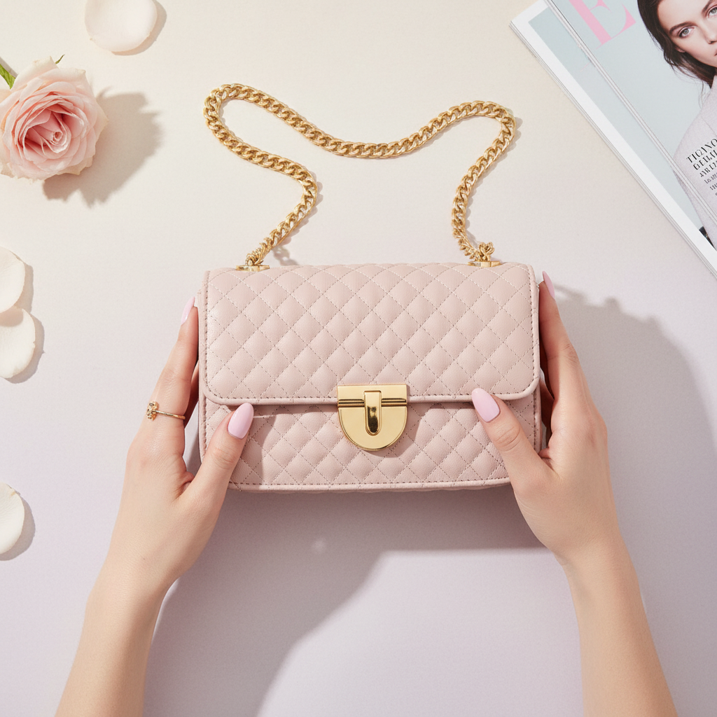 Blush Bag – Overhead Flat Lay