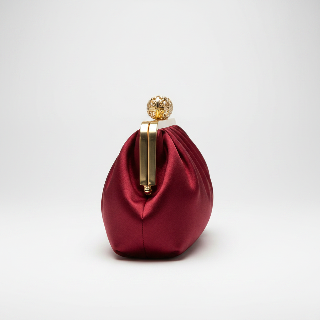 Burgundy Clutch Side View