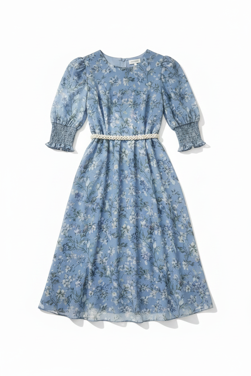 Celestial Bloom Dress - Blue