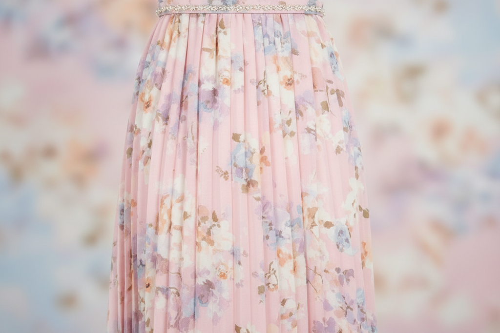 Detail shot of floral dress