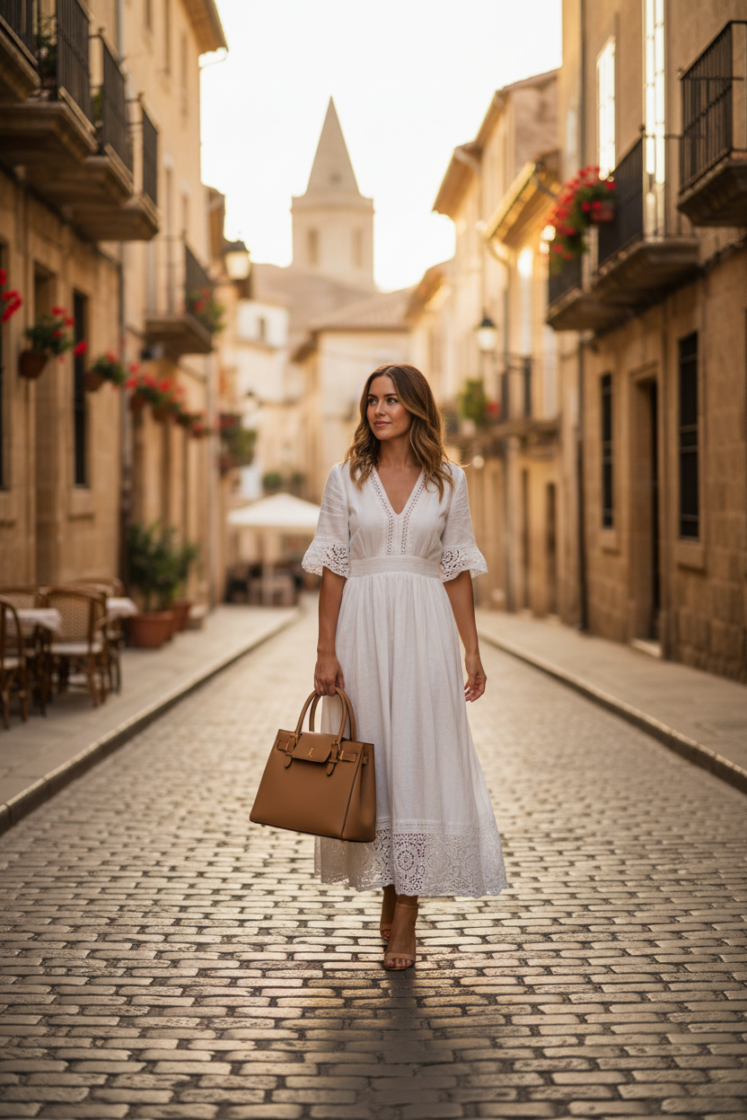 European cobblestone street