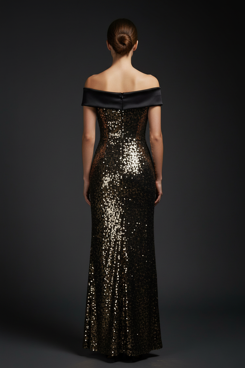 Veloura Black & Gold Dress – Luxe & Glamorous