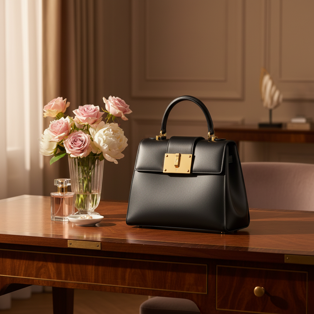 Veloura Structured Top Handle Bag