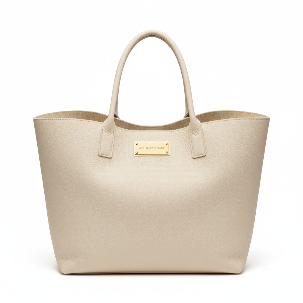 Ivory Leather Tote