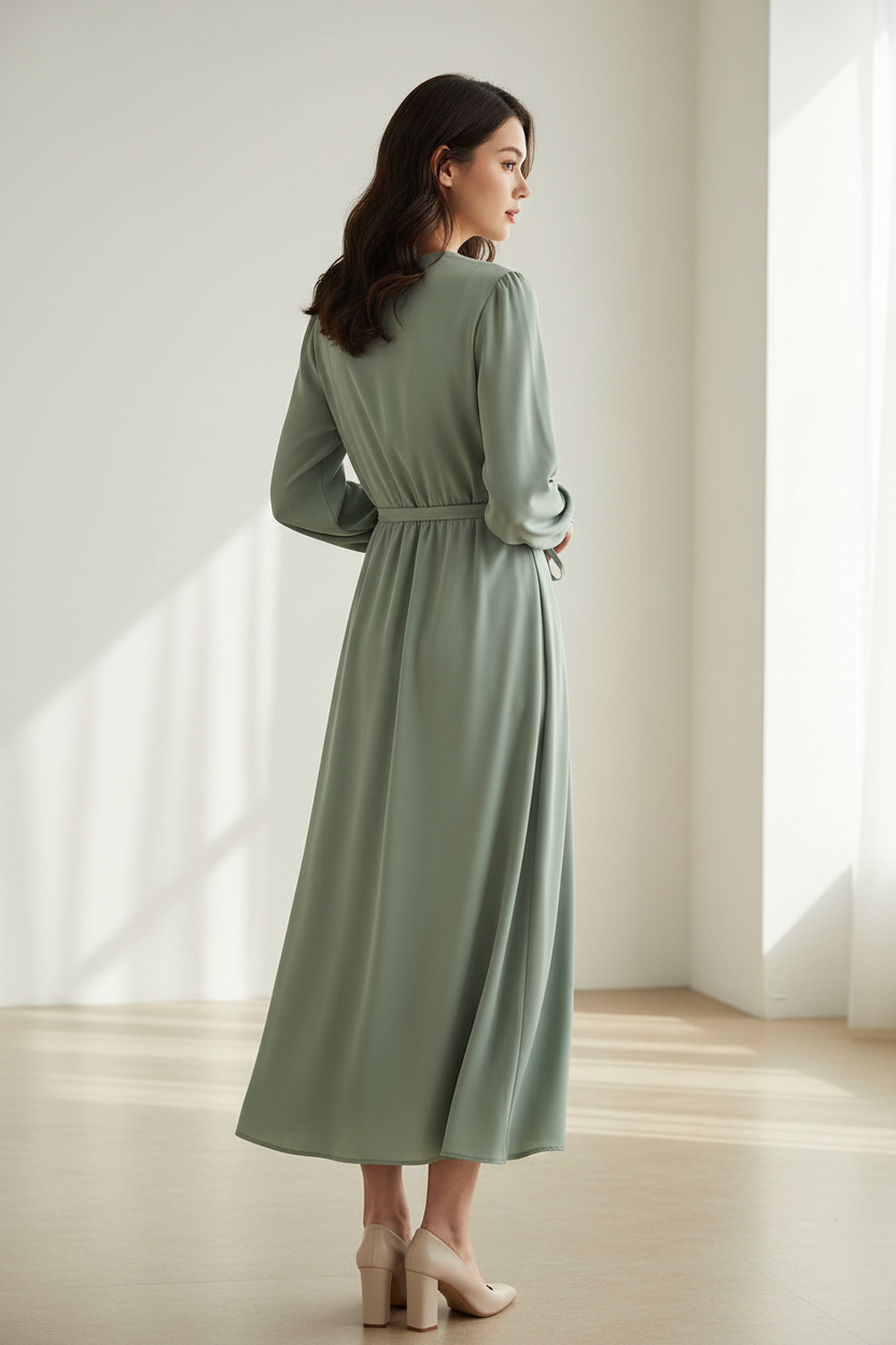 Sage Dress Side View