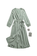 Sage Green Wrap Dress
