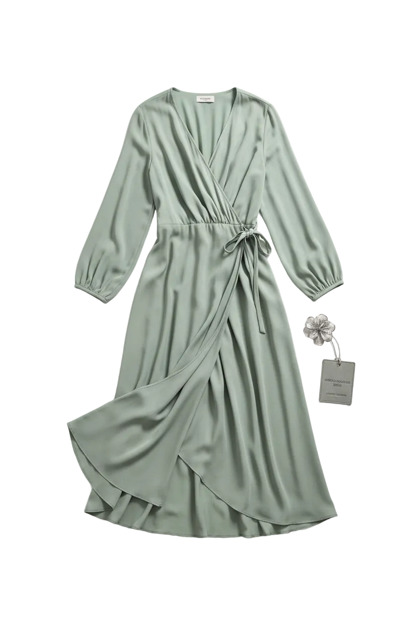 Sage Green Wrap Dress