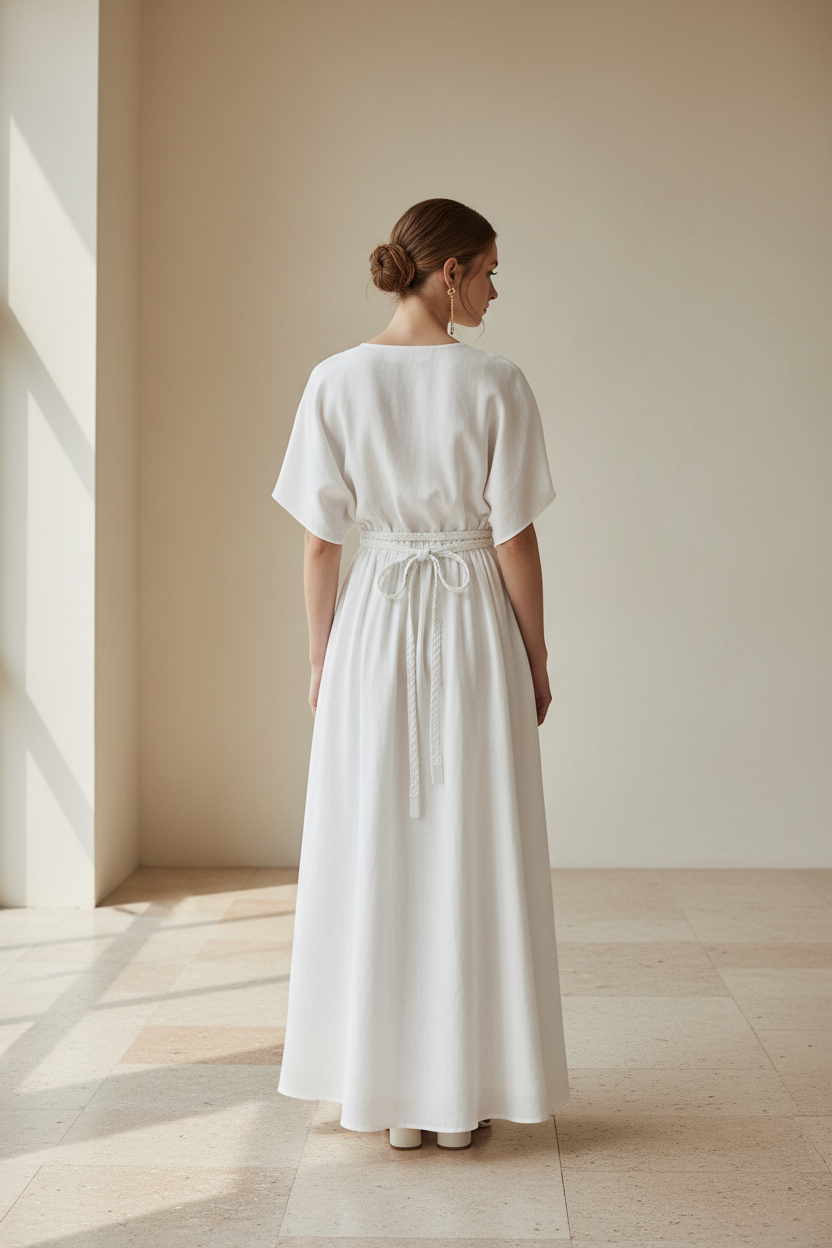 White Dress Back View