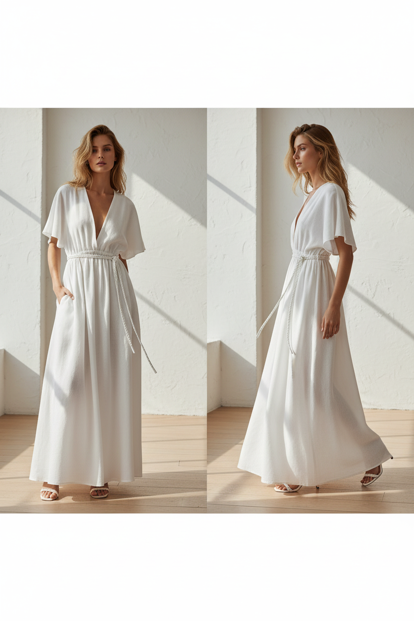 White Linen Maxi Dress