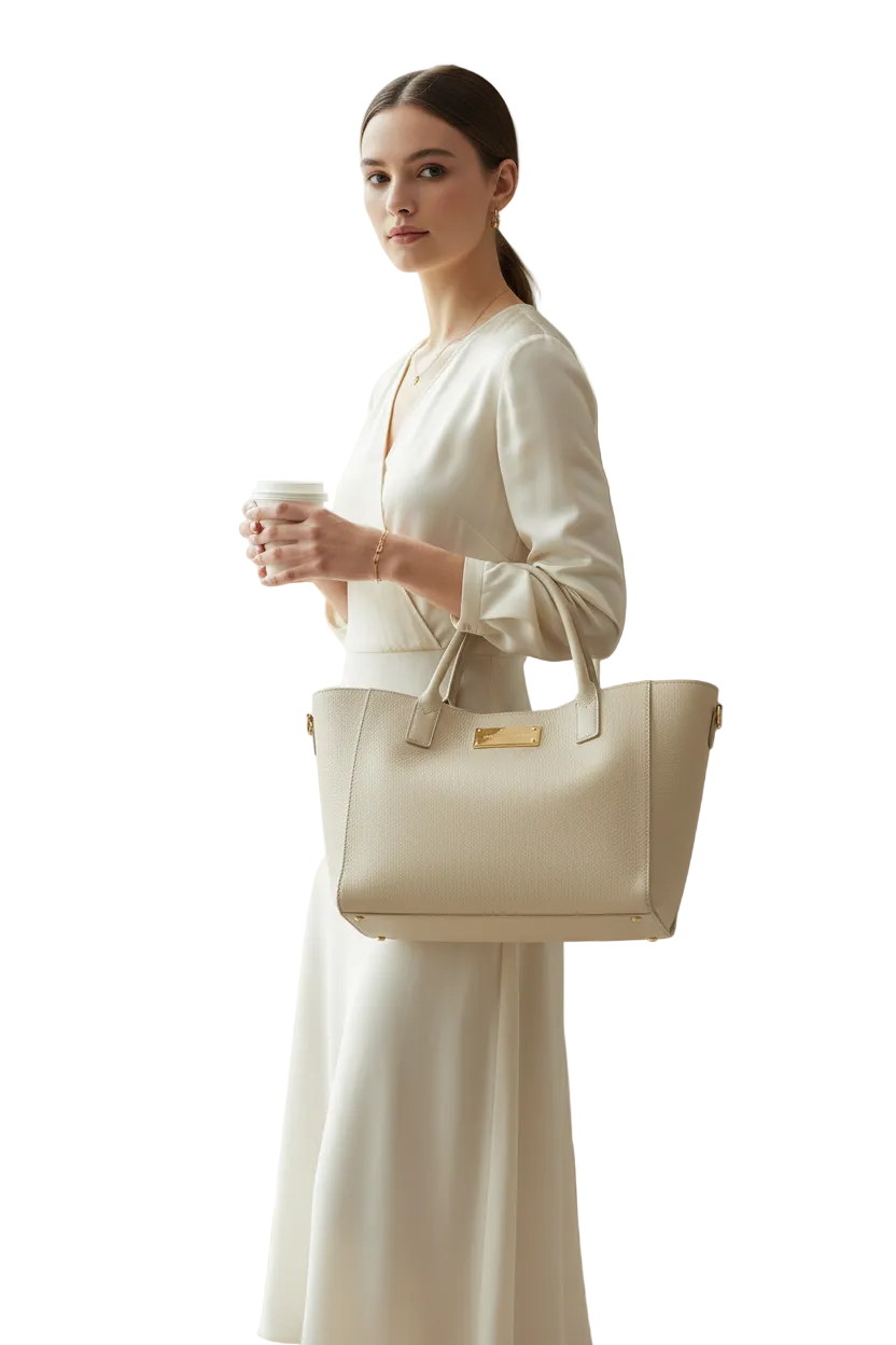 Woman with tote bag